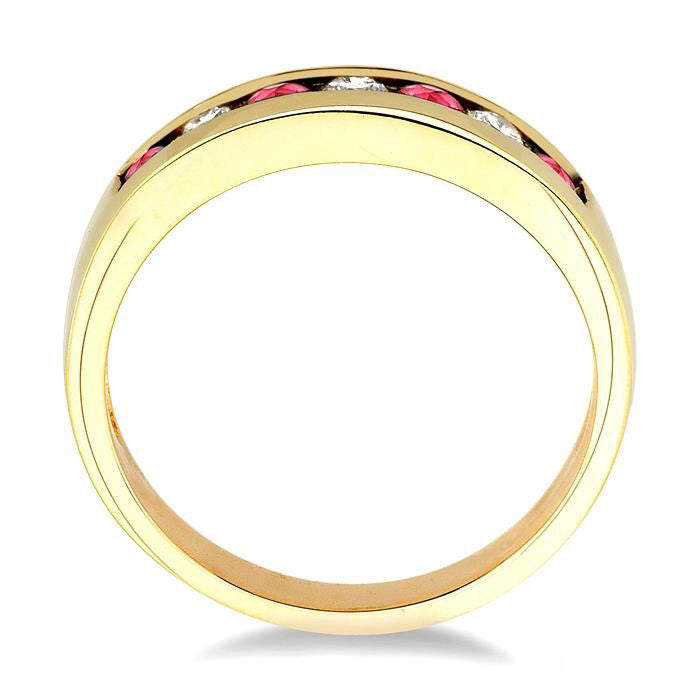 Isolde Radiance Aura Channel Set Alternate Gemstone & Diamond Wedding Band