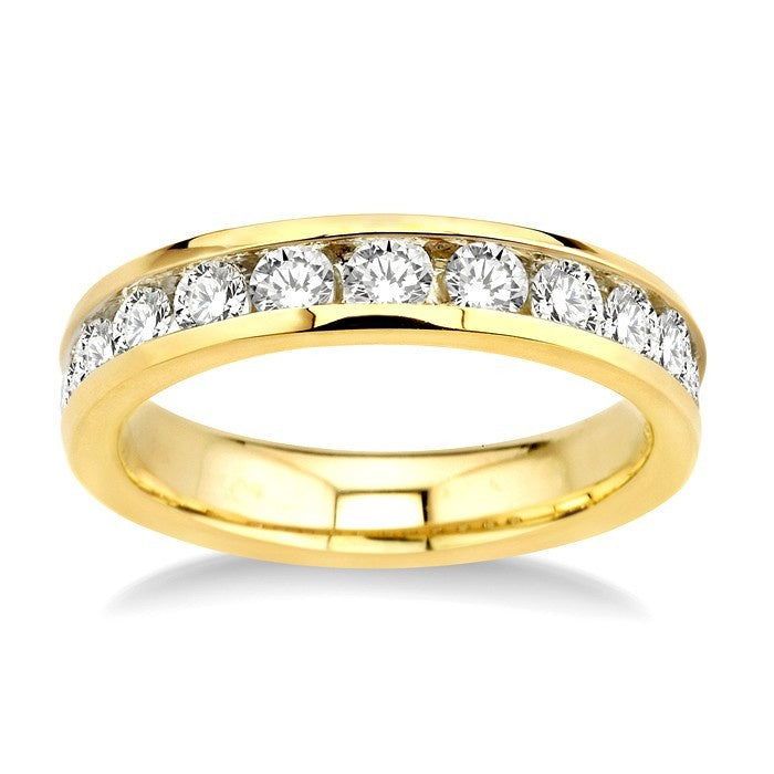 1 Ctw Round Cut Diamond Wedding Band in 14K Yellow Gold