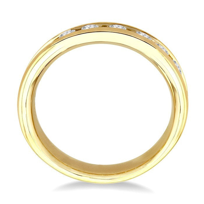 1 Ctw Round Cut Diamond Wedding Band in 14K Yellow Gold
