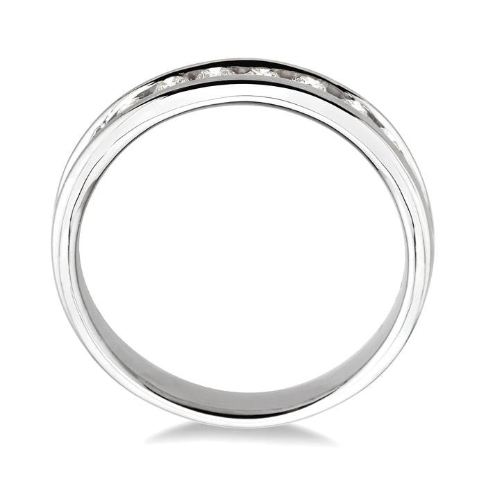 1/2 Ctw Round Cut Diamond Wedding Band in 14K White Gold