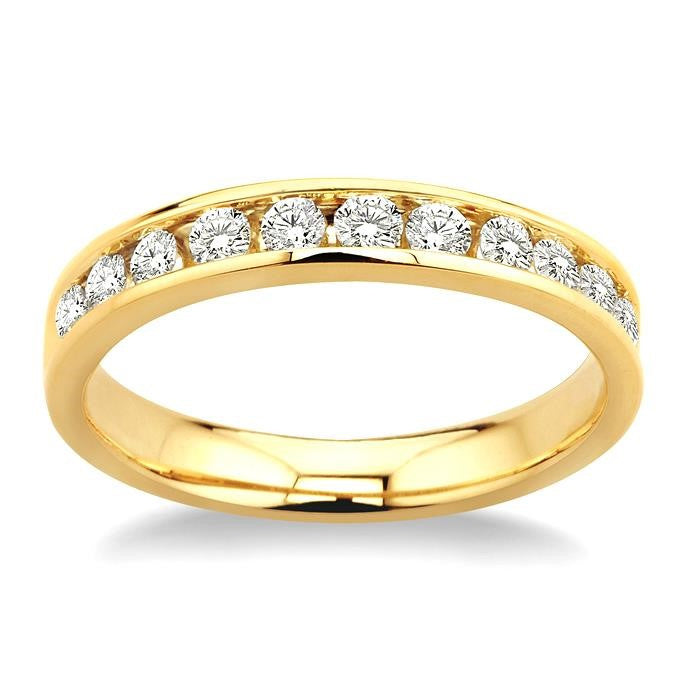 1/2 Ctw Round Cut Diamond Wedding Band in 14K Yellow Gold
