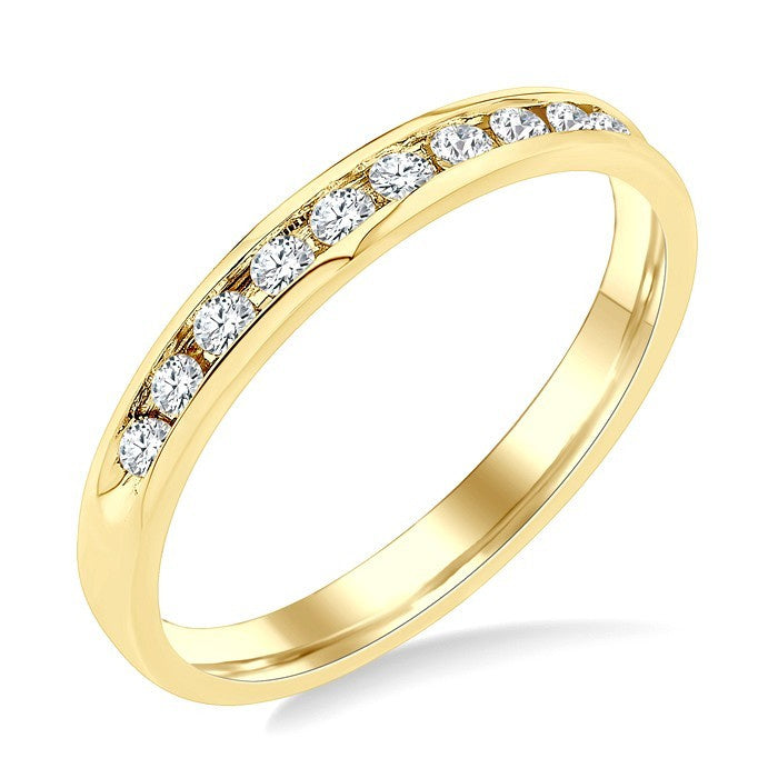 1/4 Ctw Round Cut Diamond Wedding Band in 14K Yellow Gold
