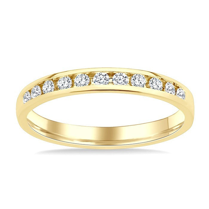 1/4 Ctw Round Cut Diamond Wedding Band in 14K Yellow Gold