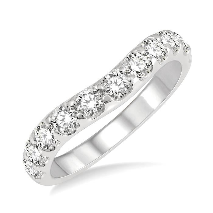 Curved Diamond Wedding Band