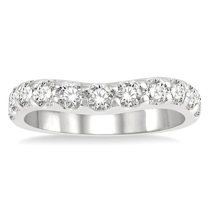 Curved Diamond Wedding Band