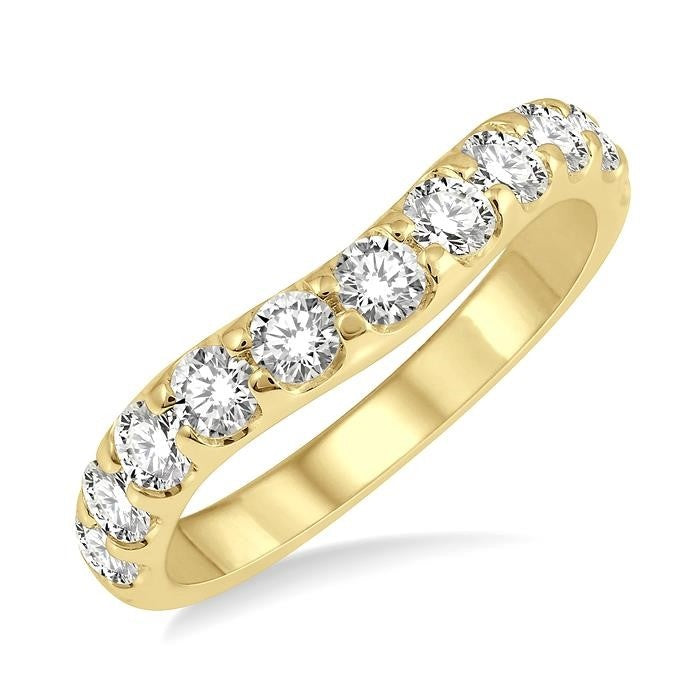 Curved Diamond Wedding Band