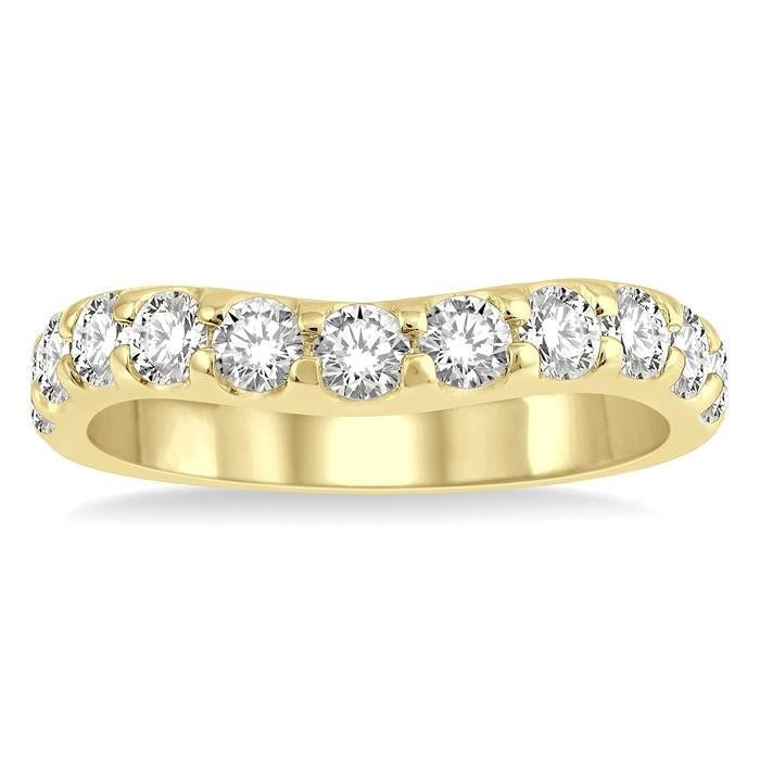 Curved Diamond Wedding Band