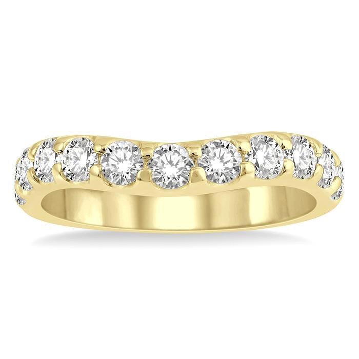 Curved Diamond Wedding Band