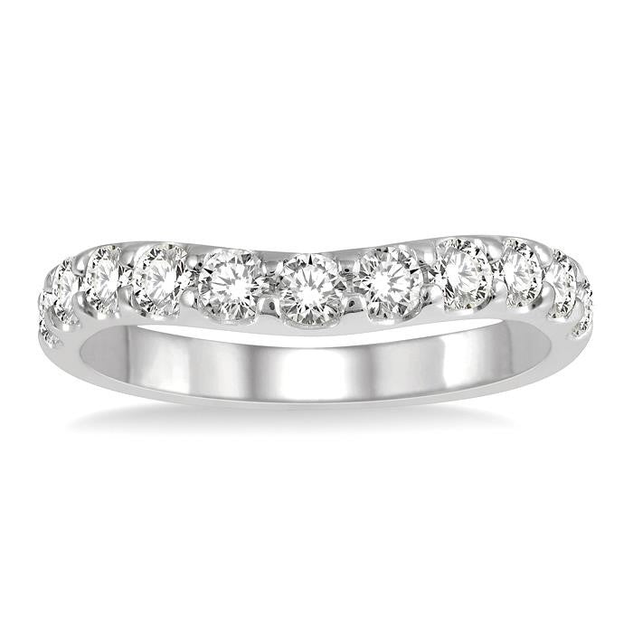 Curved Diamond Wedding Band