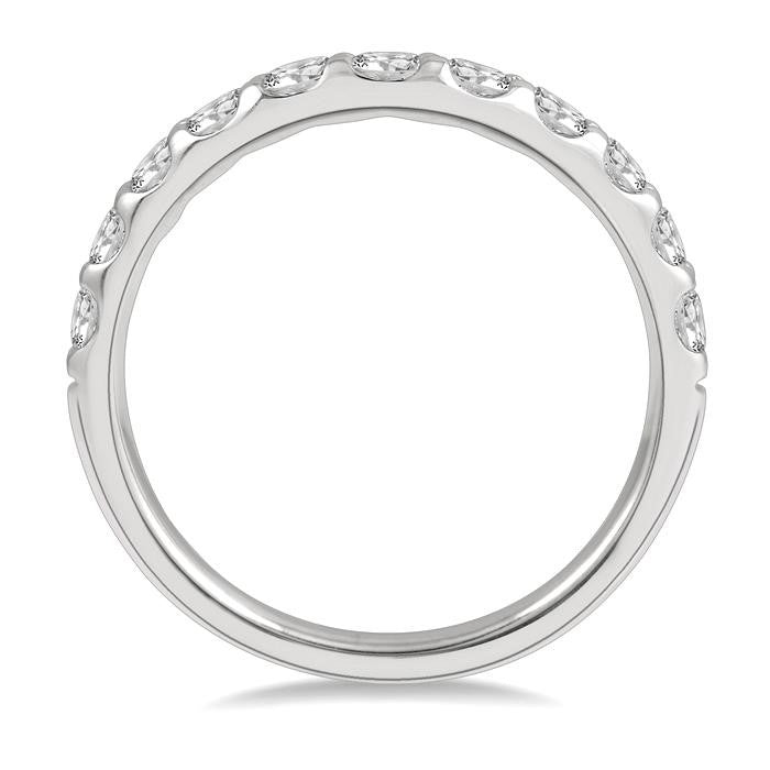 Curved Diamond Wedding Band