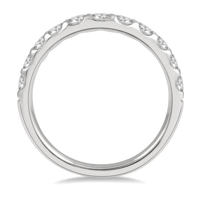 Curved Diamond Wedding Band