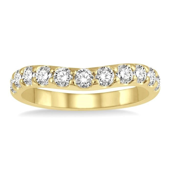 Curved Diamond Wedding Band
