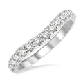 1/2 Ctw Arched Center Round Cut Diamond Wedding Band in 14K White Gold