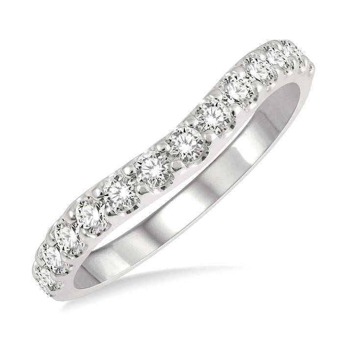 Curved Diamond Wedding Band