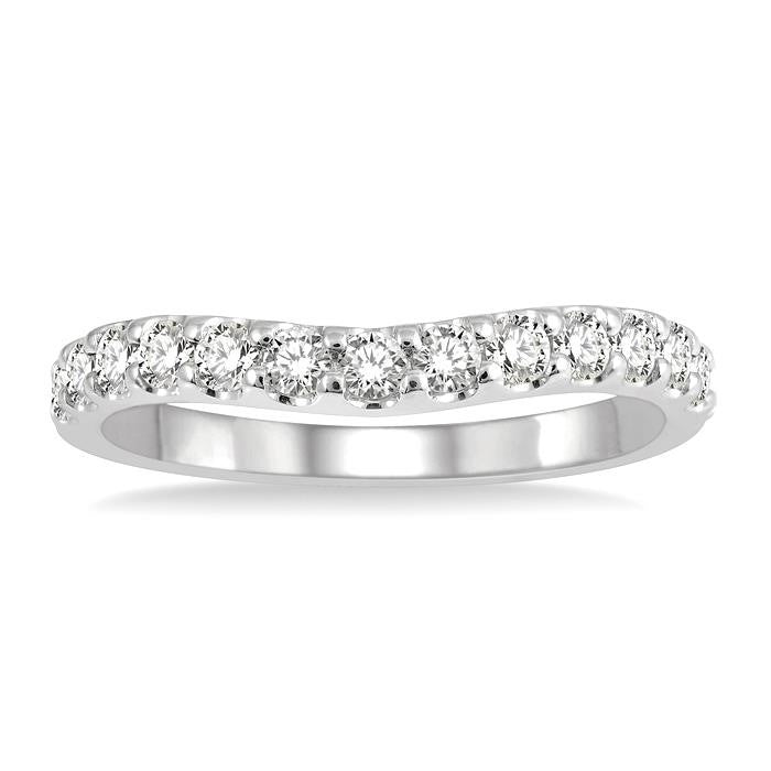 Curved Diamond Wedding Band