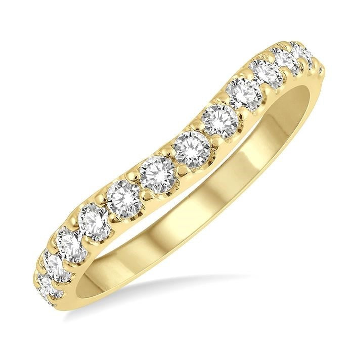 Curved Diamond Wedding Band