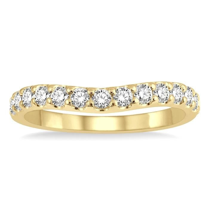 Curved Diamond Wedding Band