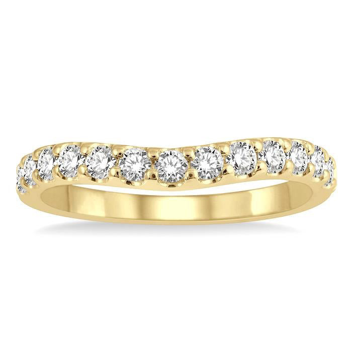 Curved Diamond Wedding Band