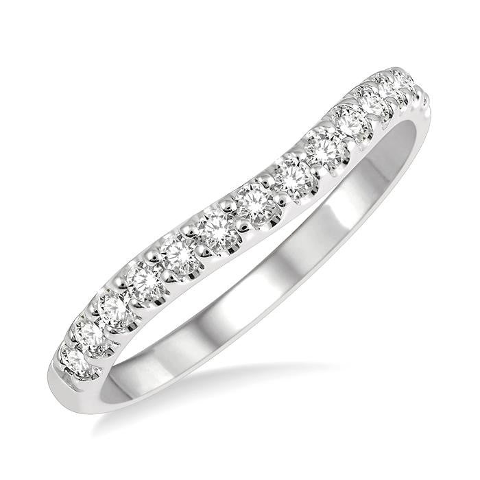 Curved Diamond Wedding Band