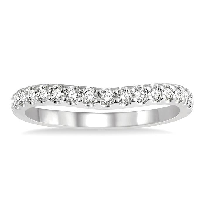 Curved Diamond Wedding Band