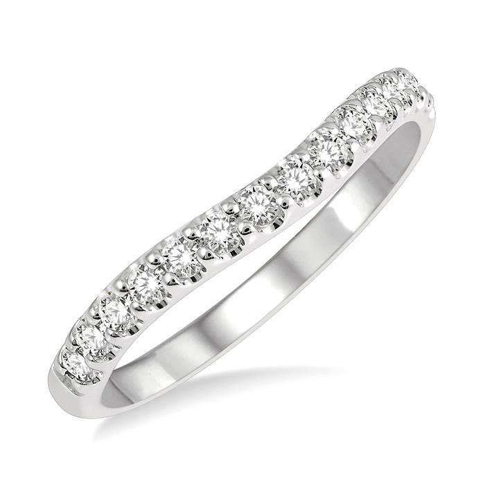 Curved Diamond Wedding Band