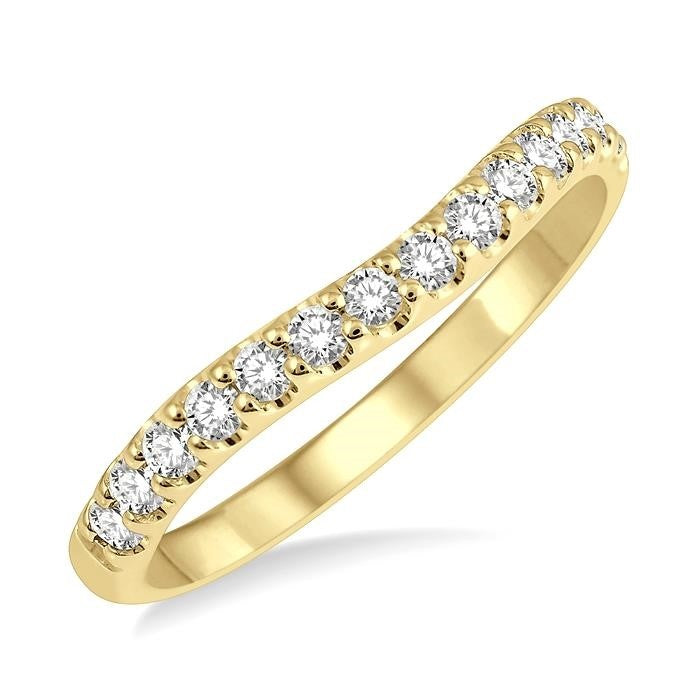 Curved Diamond Wedding Band