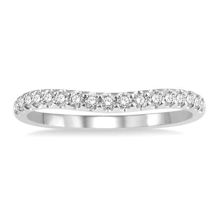 Curved Diamond Wedding Band