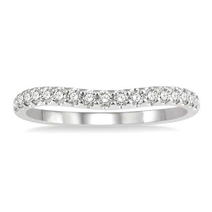 Curved Diamond Wedding Band