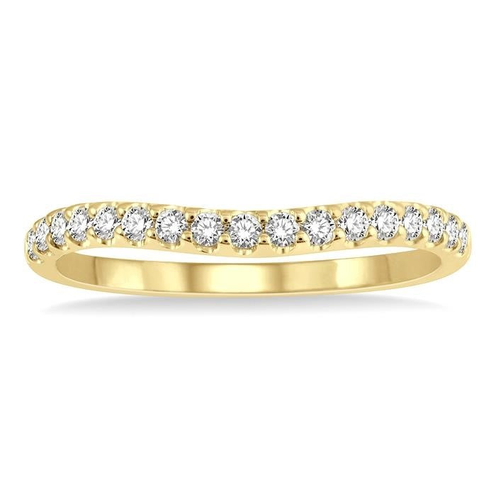 Curved Diamond Wedding Band