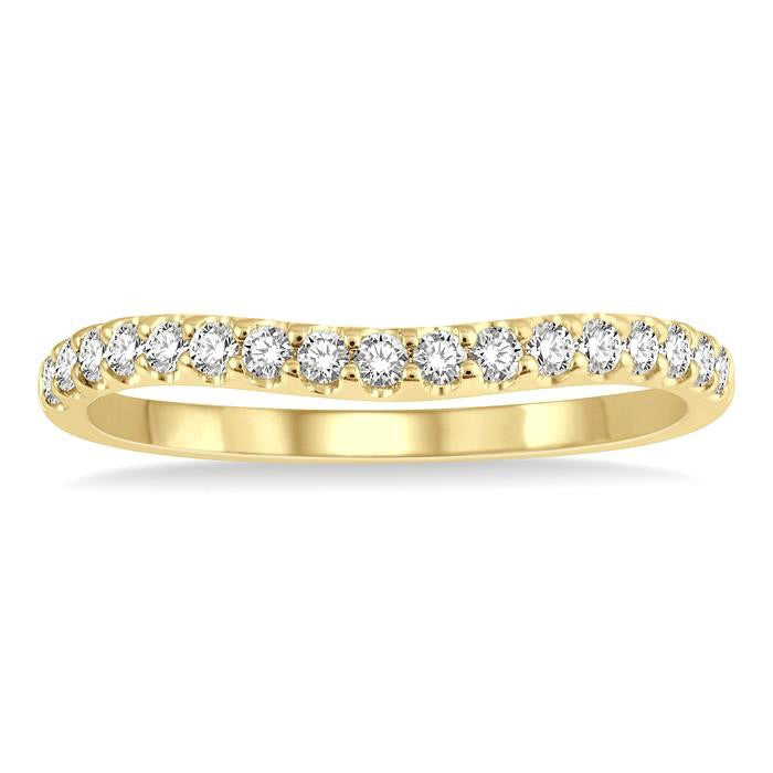 Curved Diamond Wedding Band