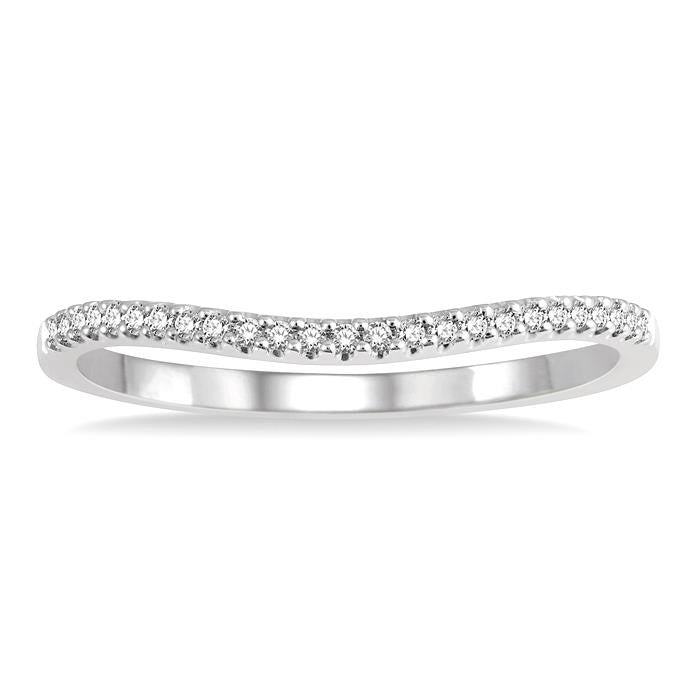 Curved Diamond Wedding Band