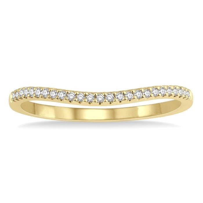 Curved Diamond Wedding Band