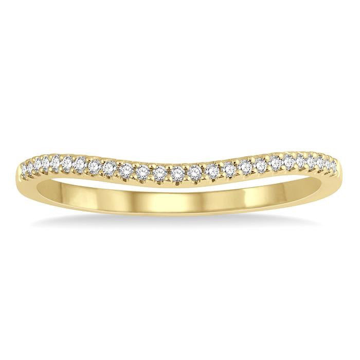 Curved Diamond Wedding Band