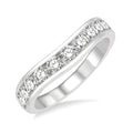 1 Ctw Round Cut Diamond Inlay Wedding Band in 14K White Gold