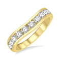 1 Ctw Round Cut Diamond Inlay Wedding Band in 14K Yellow Gold