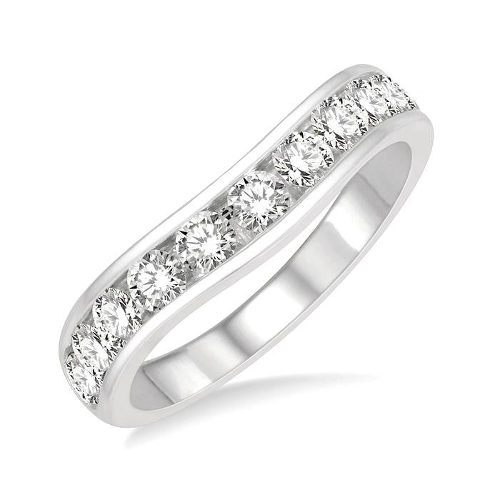 Curved Diamond Wedding Band