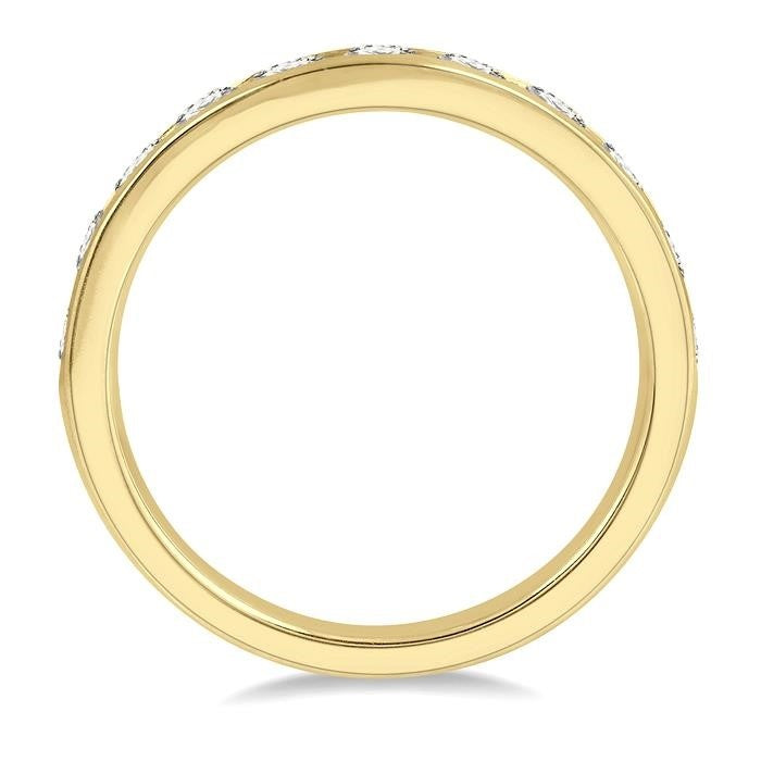 Curved Diamond Wedding Band
