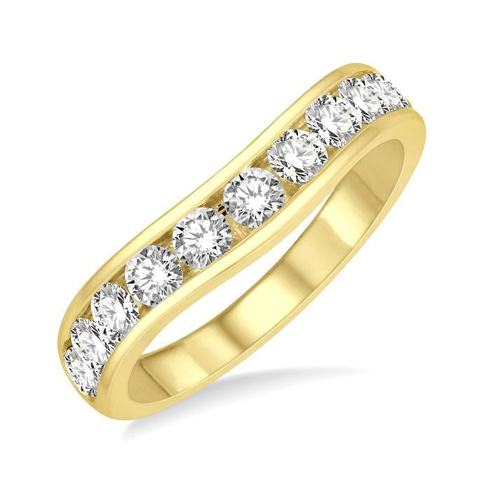 Curved Diamond Wedding Band