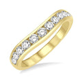 3/4 Ctw Round Cut Diamond Inlay Wedding Band in 14K Yellow Gold