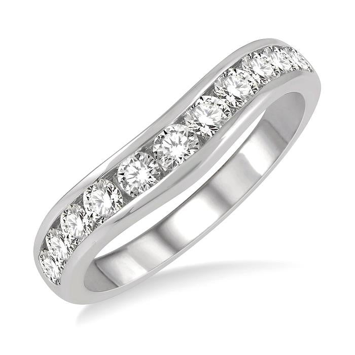 Curved Diamond Wedding Band