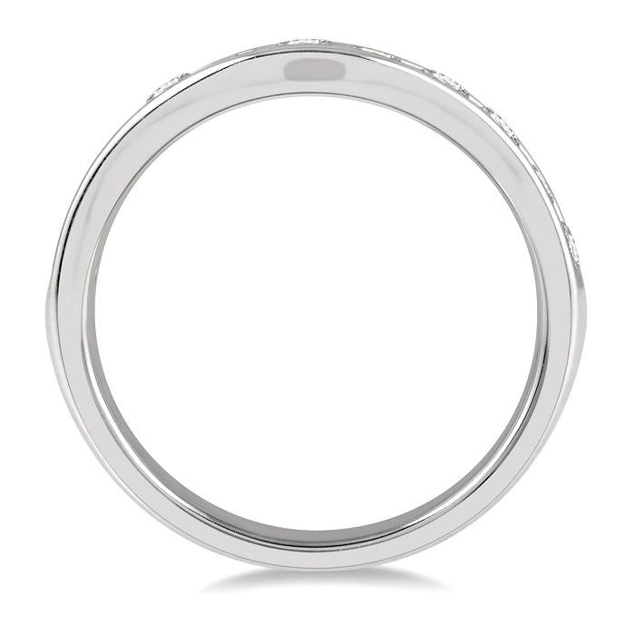 Curved Diamond Wedding Band