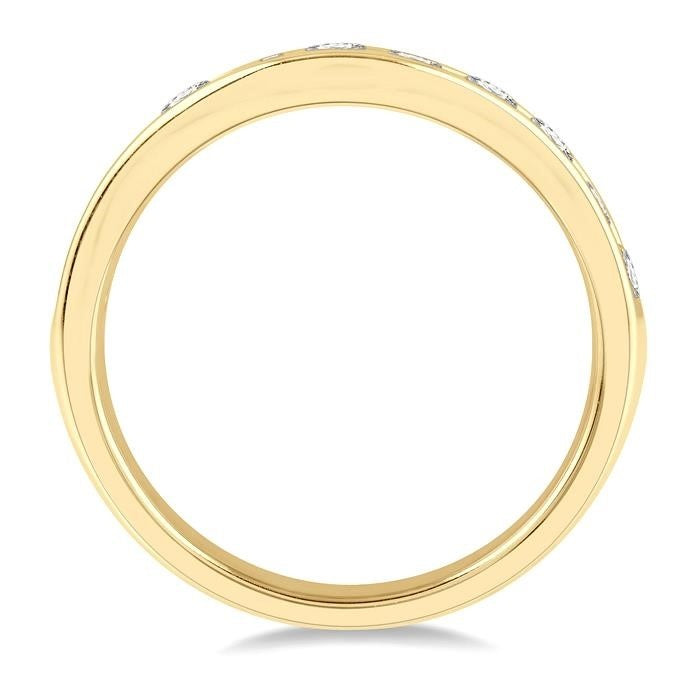 Curved Diamond Wedding Band