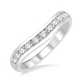 1/2 Ctw Round Cut Diamond Inlay Wedding Band in 14K White Gold