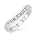 1/2 Ctw Round Cut Diamond Inlay Wedding Band in 14K White Gold