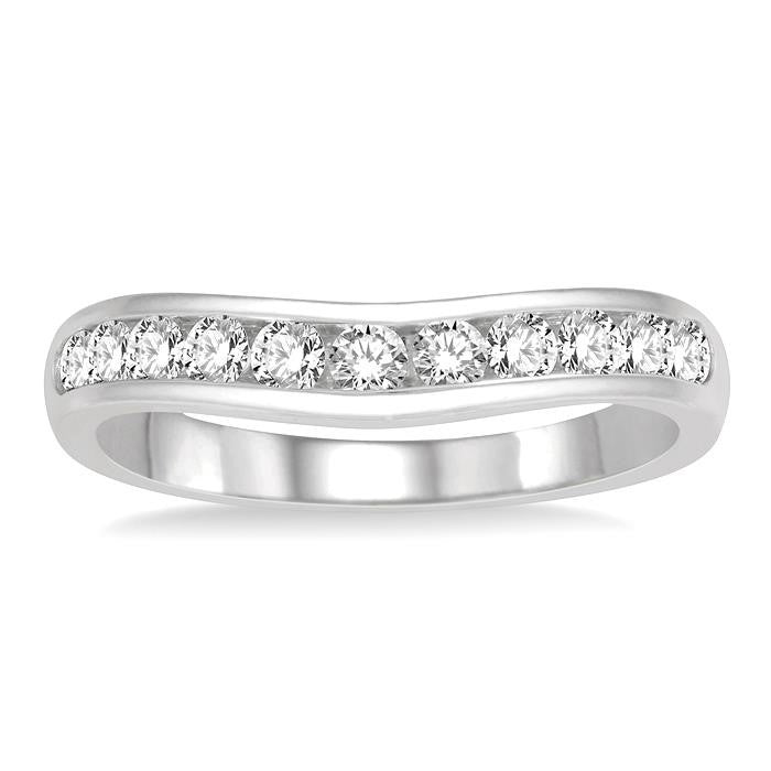 Curved Diamond Wedding Band