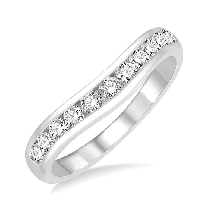 Curved Diamond Wedding Band