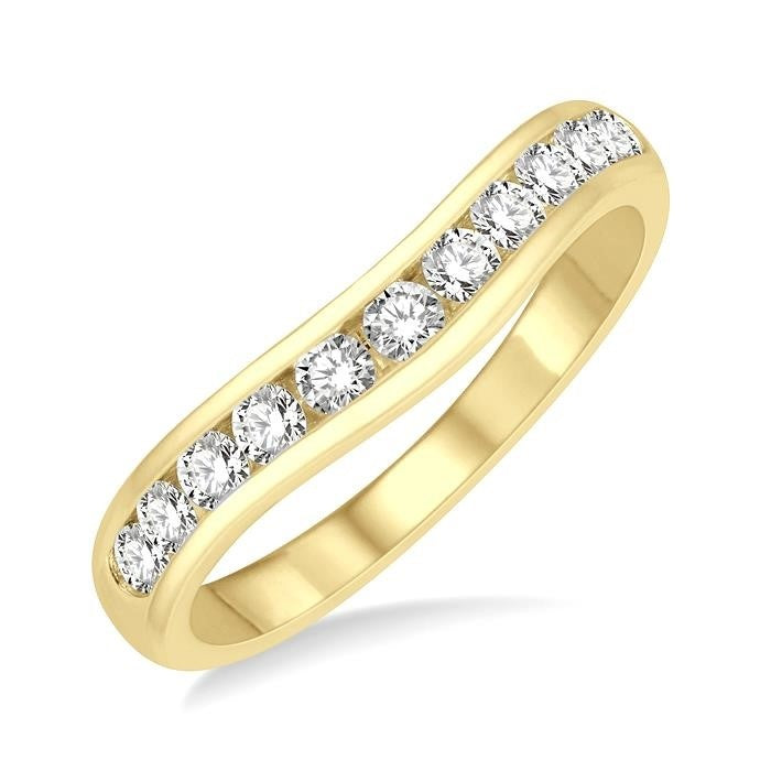 Curved Diamond Wedding Band