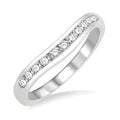 1/3 Ctw Round Cut Diamond Inlay Wedding Band in 14K White Gold