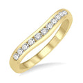 1/3 Ctw Round Cut Diamond Inlay Wedding Band in 14K Yellow Gold