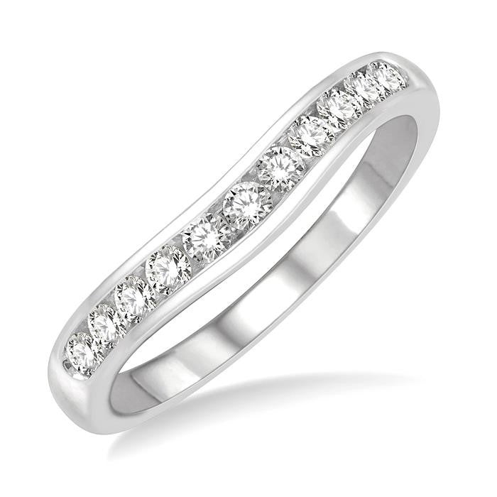 Curved Diamond Wedding Band